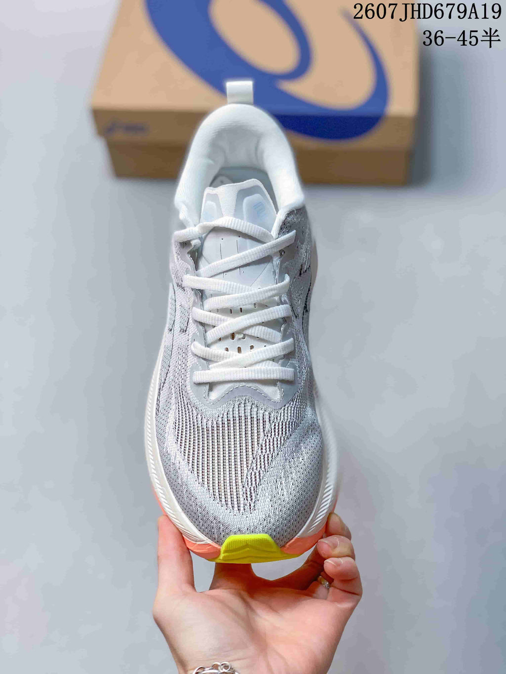 ASICS Superblast 2 Paris Running Shoes in Gray White Coral - product image from the listing.
