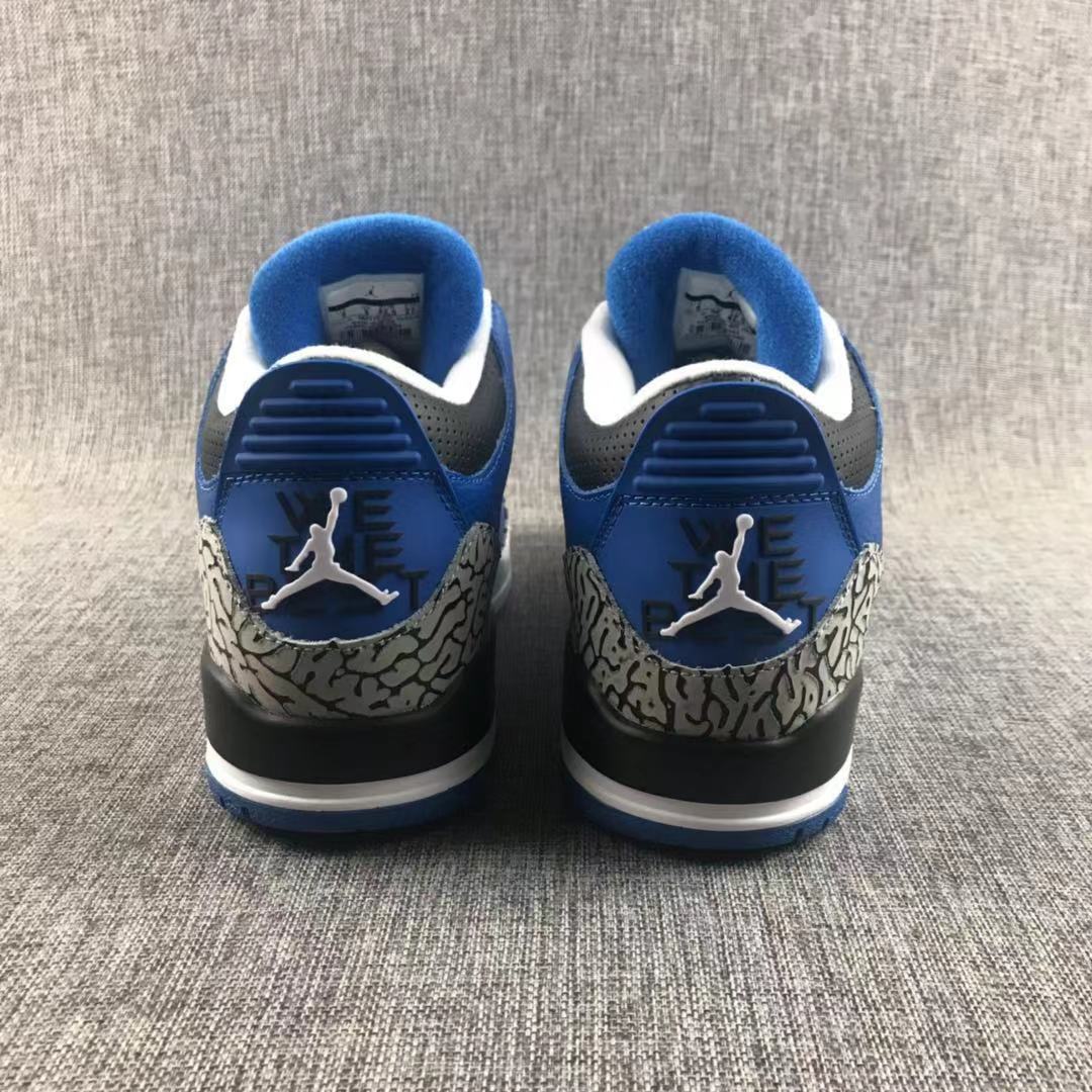 Air Jordan 3 Blue Elephant Print Sneakers - product image from the listing.