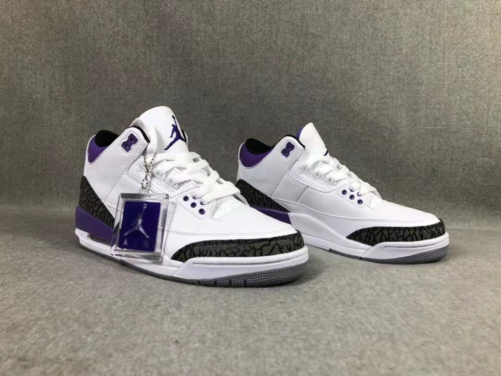 Air Jordan 3 SE Denim White Purple Sneakers - product image from the listing.