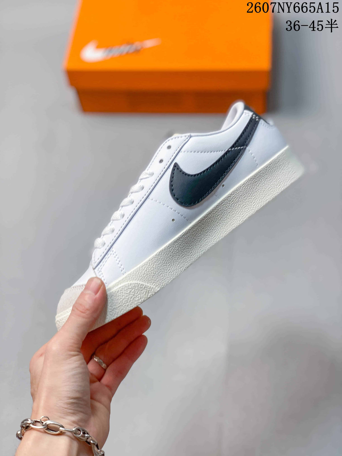 Nike Blazer Low Premium Sneakers in White Black CI9888-001 - product image from the listing.