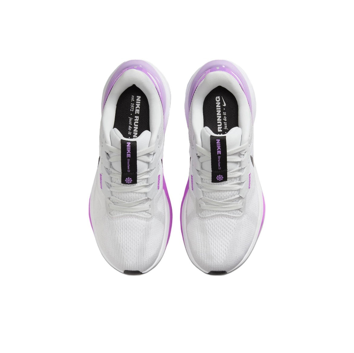 Nike Structure 25 Running Shoes in White Purple DJ7884-100 - product image from the listing.