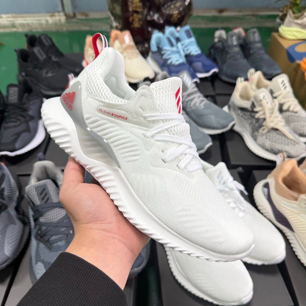 adidas Alphabounce HPC AMS Sneakers in White Red - product image from the listing.