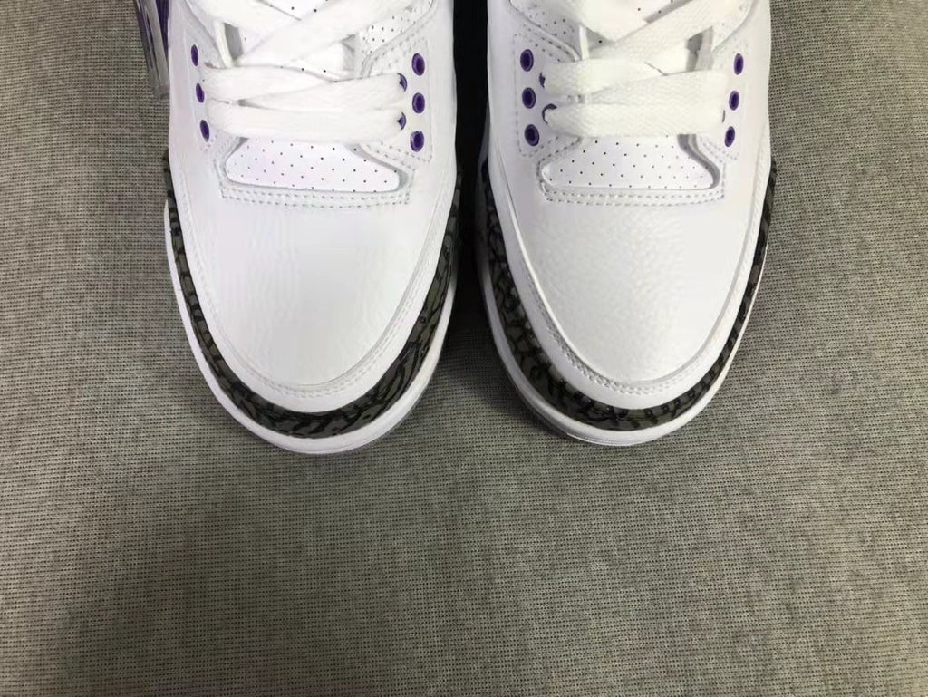 Air Jordan 3 SE Denim White Purple Sneakers - product image from the listing.