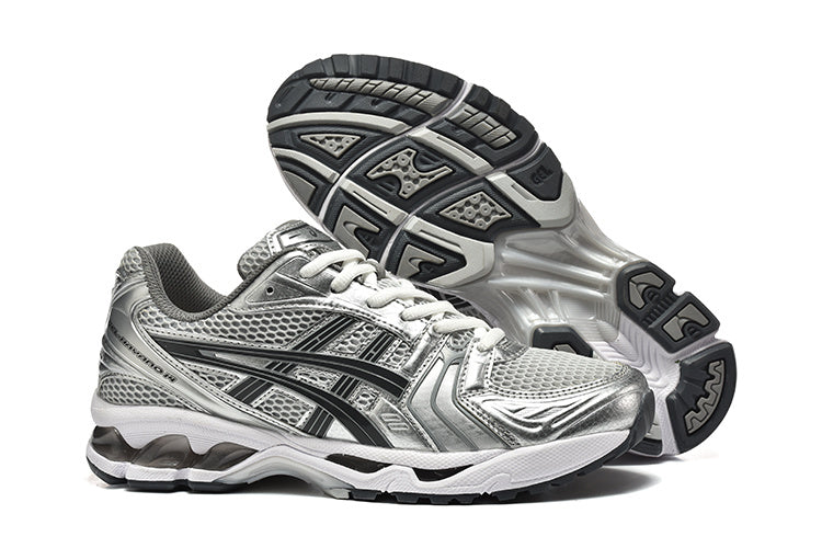 ASICS GEL-Kayano 14 Running Sneakers in Silver - product image from the listing.