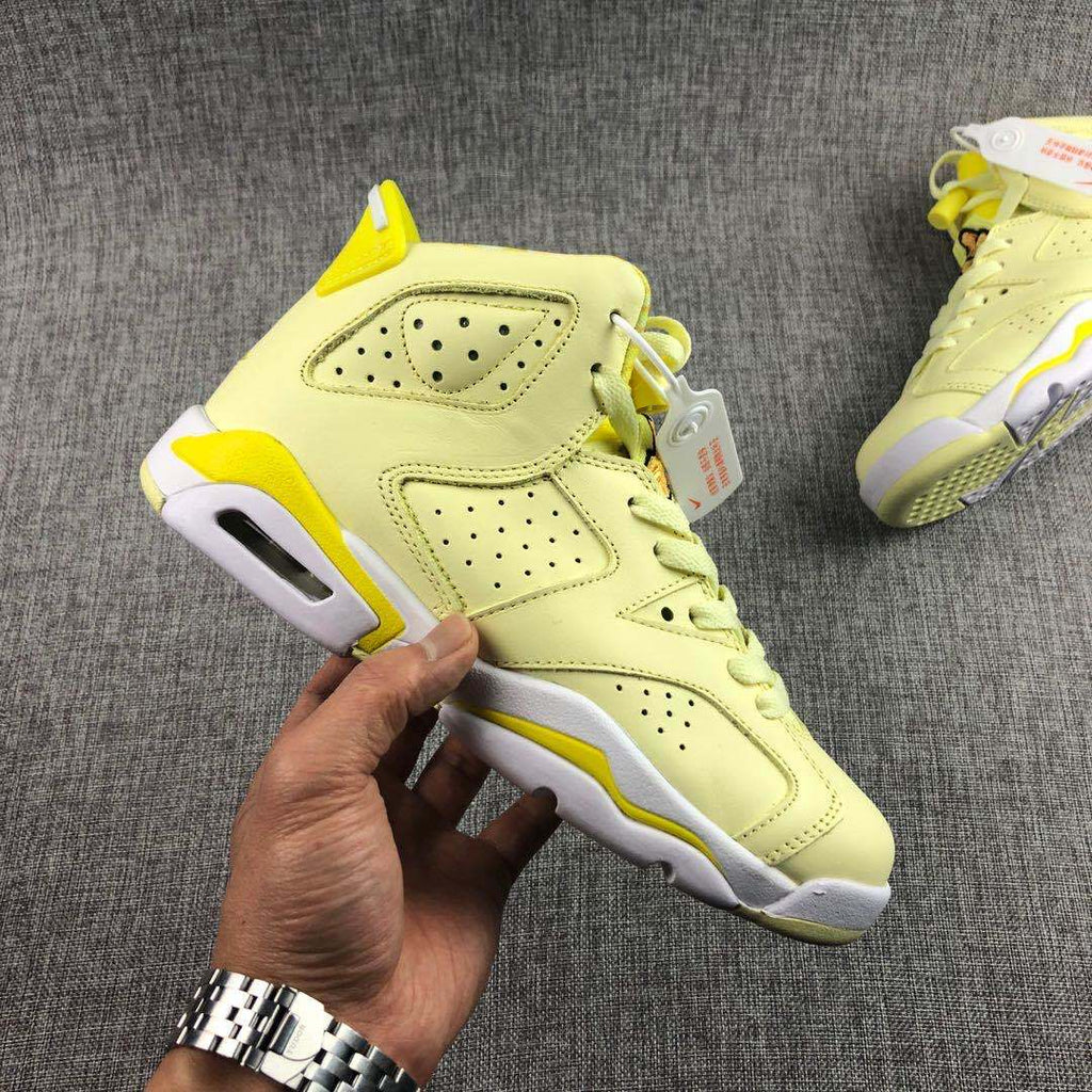 Air Jordan 6 Floral Yellow High-Top Sneakers - product image from the listing.
