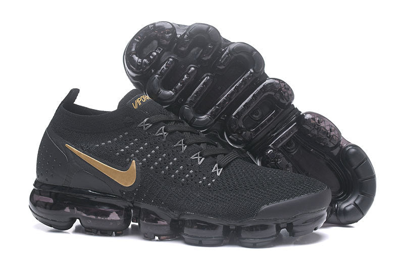 Nike Air VaporMax Flyknit 2 Sneakers in Black Gold 942842-203 - product image from the listing.