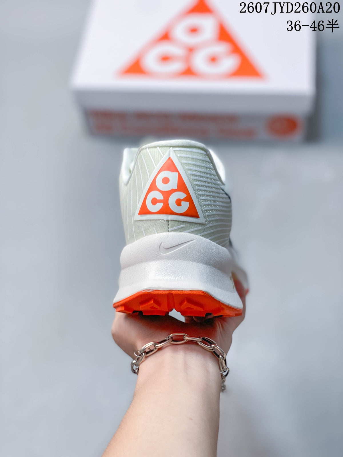 Nike ACG Ultrafly Trail Sneakers in White Black Orange - product image from the listing.