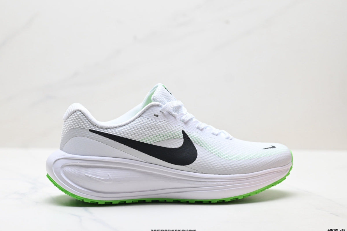 Nike Revolution 8 Running Shoes in White and Green - product image from the listing.