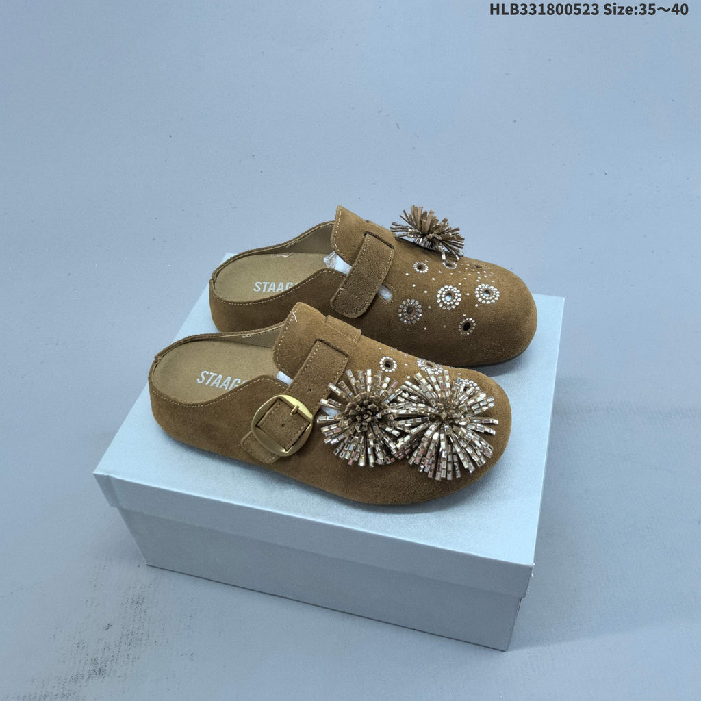 GG-CC Firework Embellished Brown Mule Clogs - product image from the listing.