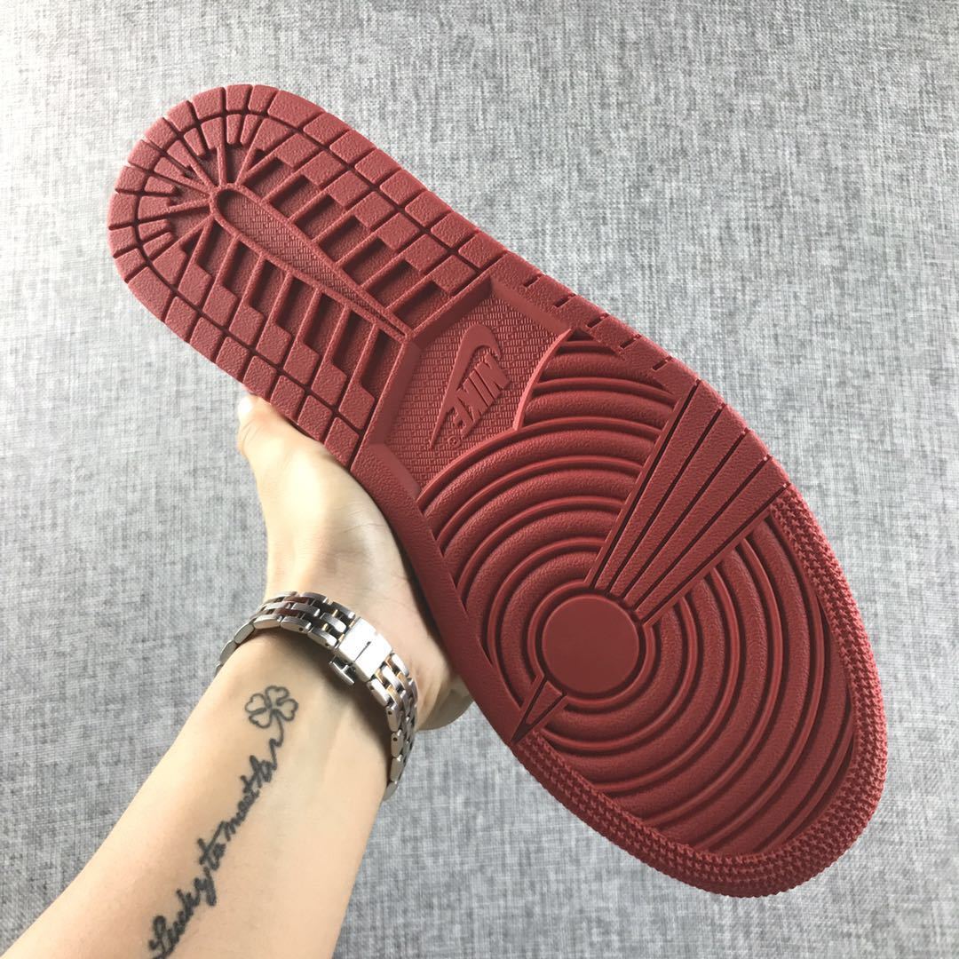 Air Jordan 1 Mid Sneakers in Red, in Black and White - product image from the listing.