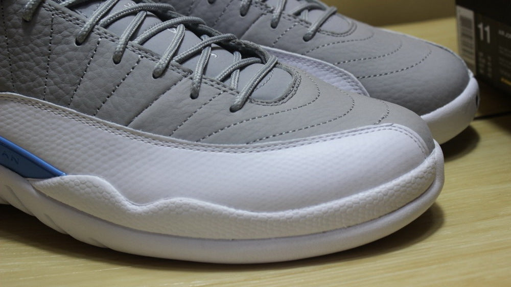 Air Jordan 12 GreyBlue High-Cut Sneakers - product image from the listing.