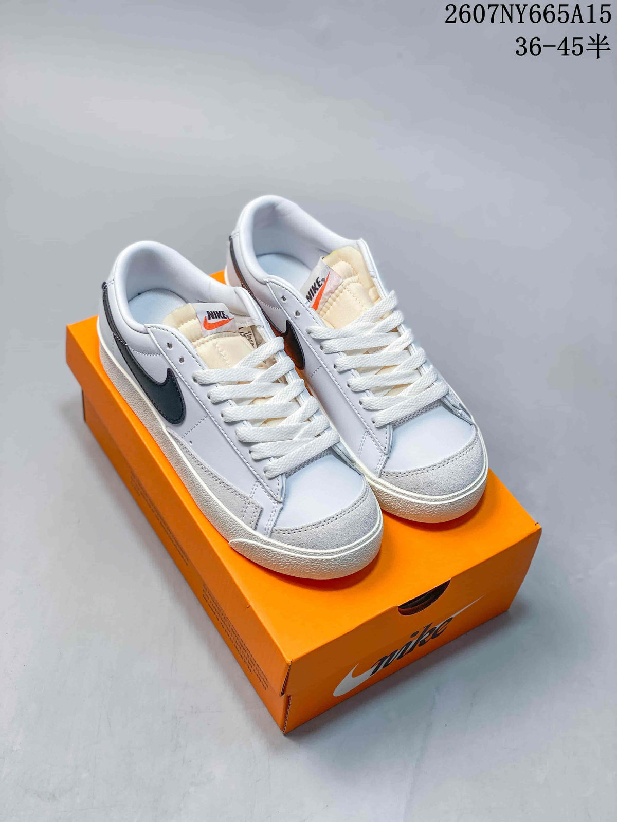 Nike Blazer Low Premium Sneakers in White Black CI9888-001 - product image from the listing.