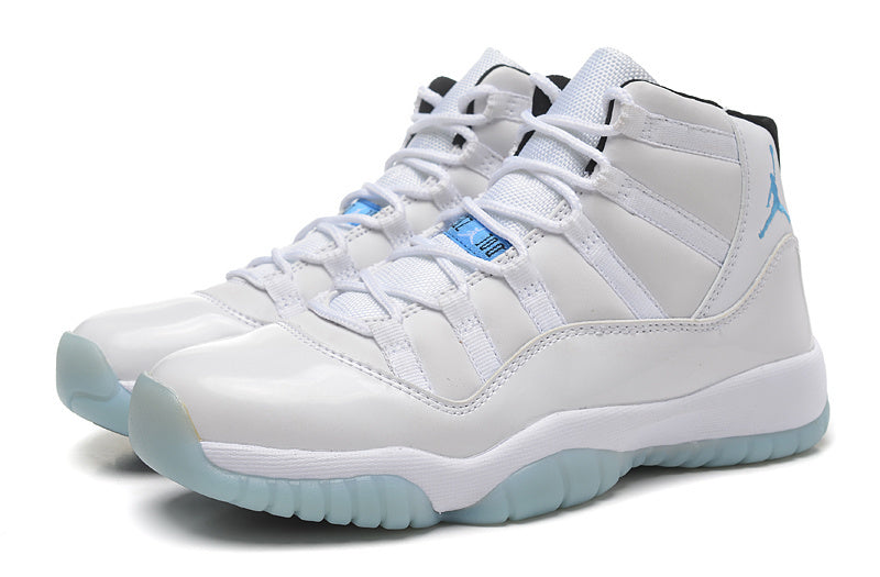 Air Jordan 11 Retro High-Top Sneakers in White and Blue - product image from the listing.