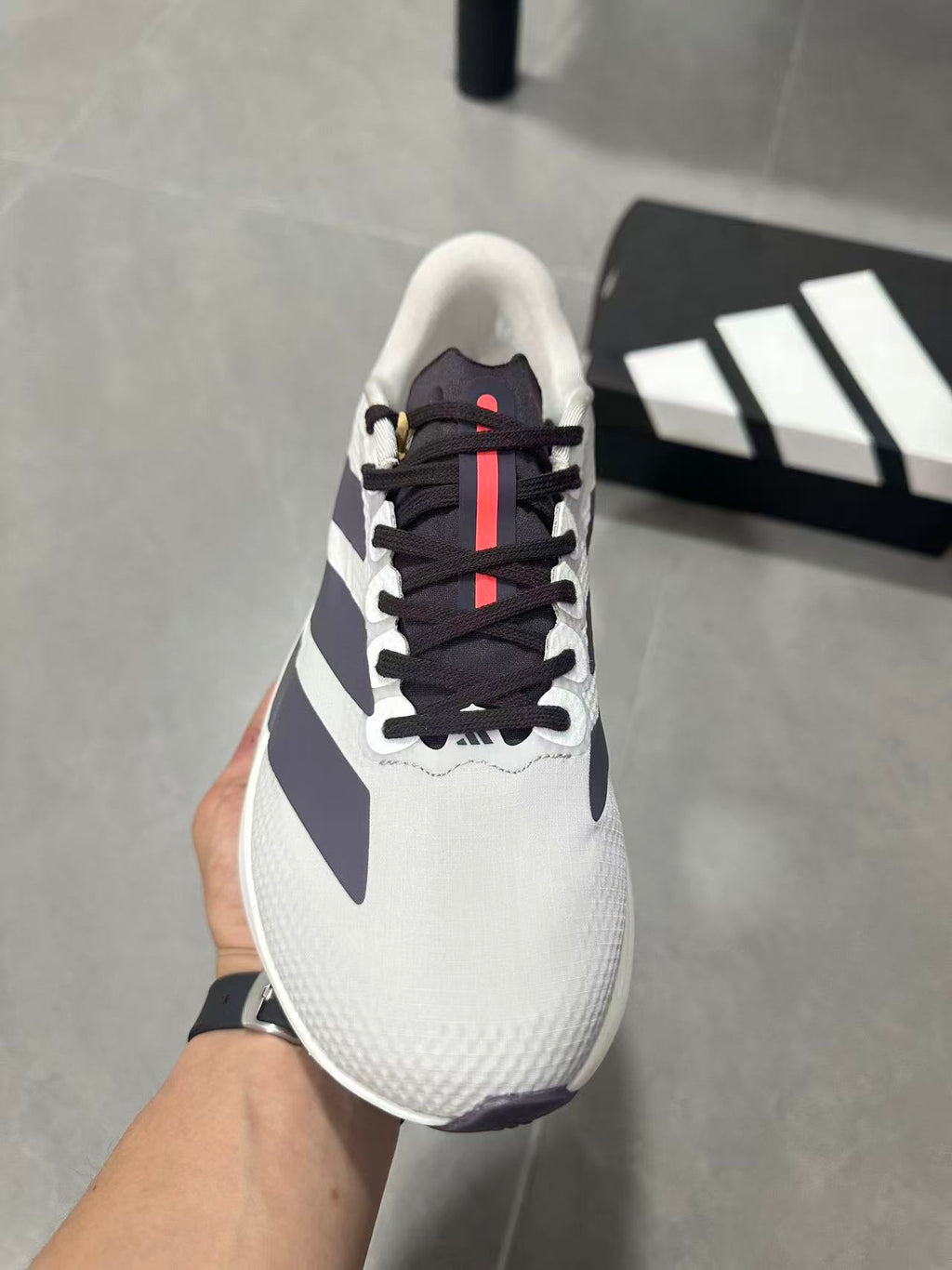 Adidas Lightstrike Pro Running Shoes in White Gray KJ3670 - product image from the listing.