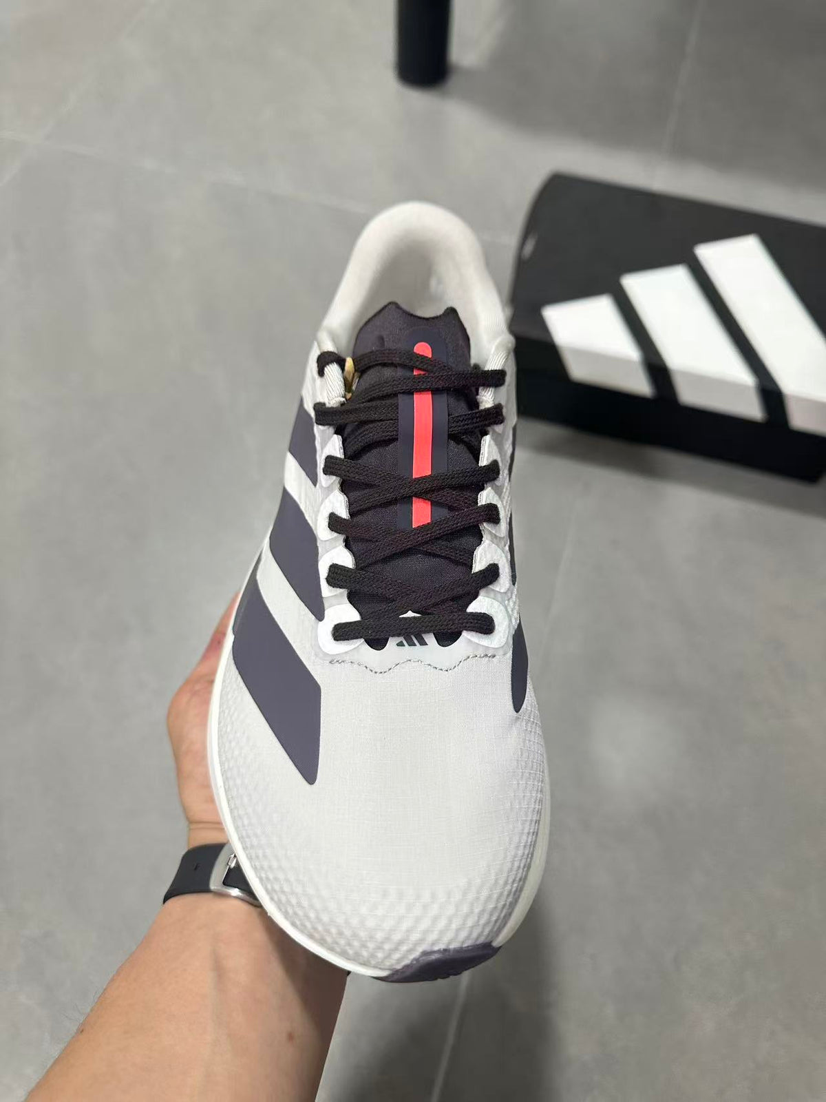 Adidas Lightstrike Pro Running Shoes in White Gray KJ3670 - product image from the listing.