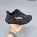 HOKA Clifton 11 Black Shoes for Running with Red Accents - product image from the listing.