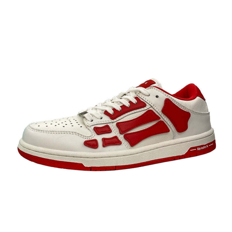 Low-Top Sneakers in White and Red MFS003-124 - product image from the listing.