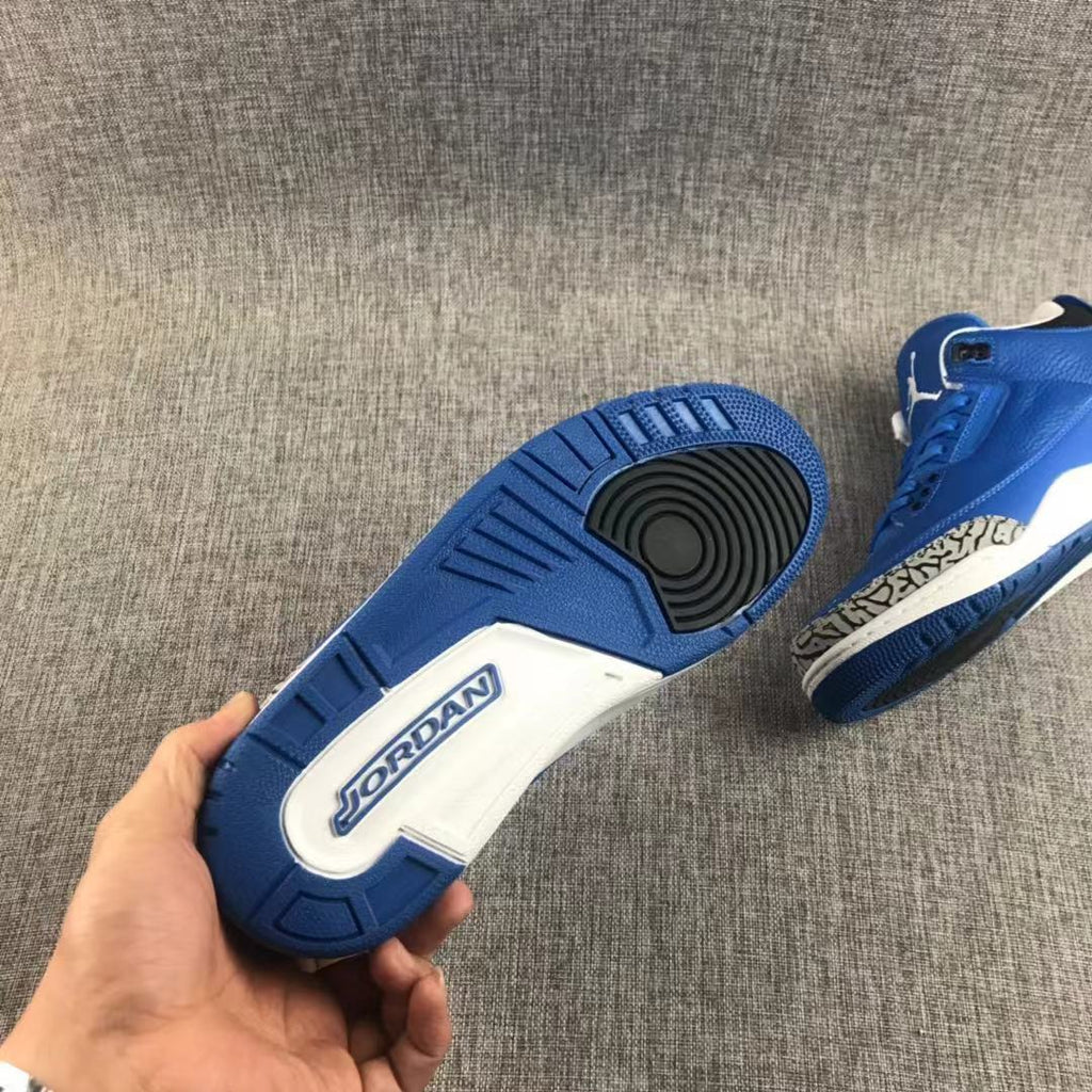 Air Jordan 3 Blue Elephant Print Sneakers - product image from the listing.