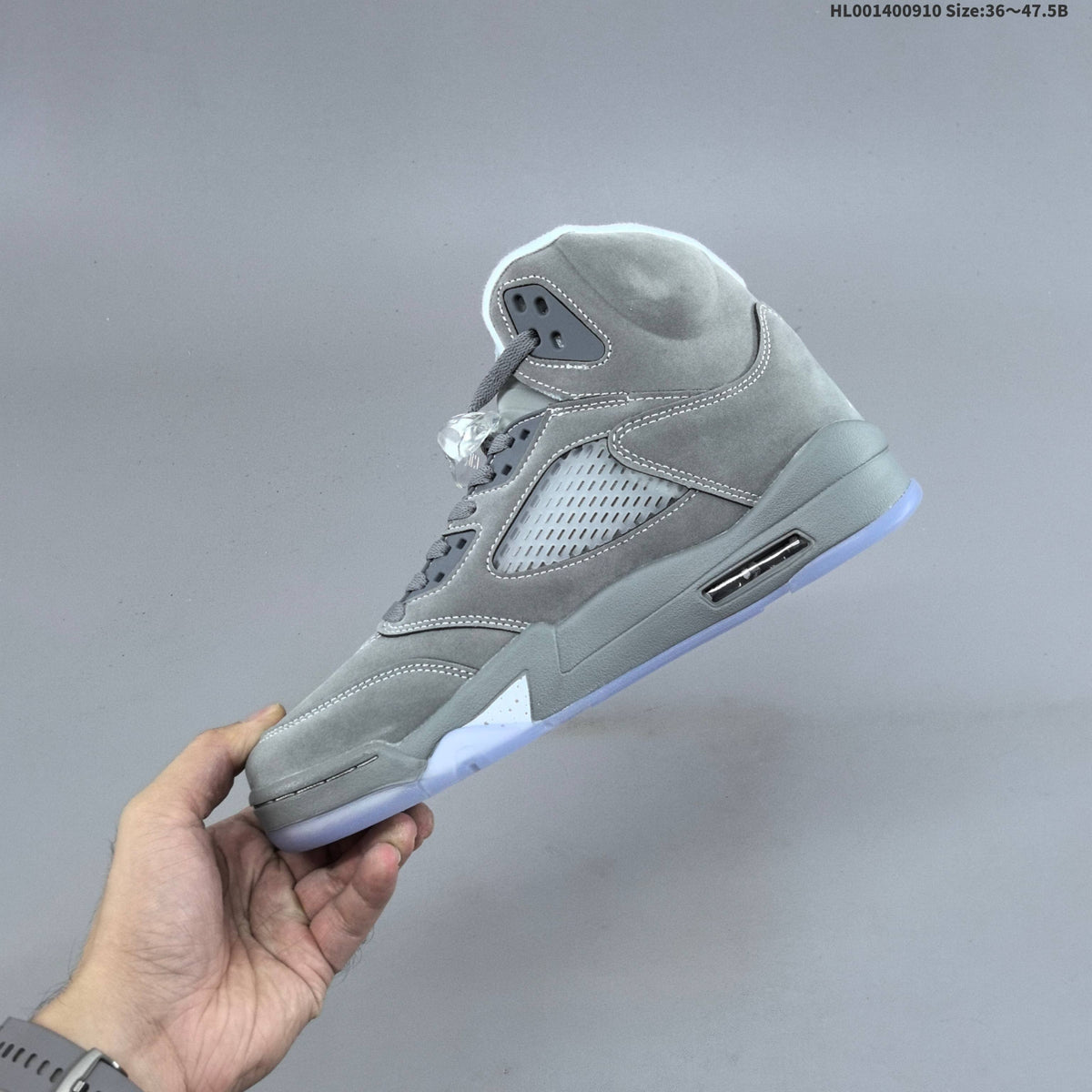 Air Jordan 5 Retro Wolf Grey High-Top Sneakers - product image from the listing.