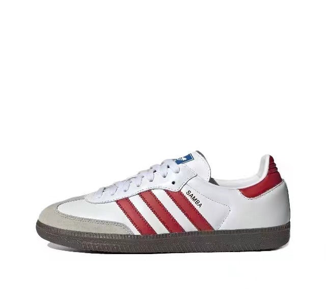 adidas Samba Low-Top Sneakers in White Red IG1025 - product image from the listing.