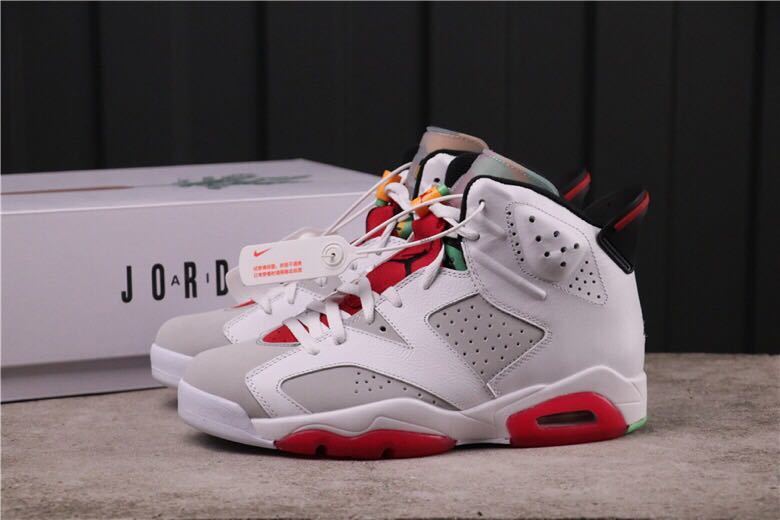 Air Jordan 6 Hare White Red Sneakers CT8529-062 - product image from the listing.