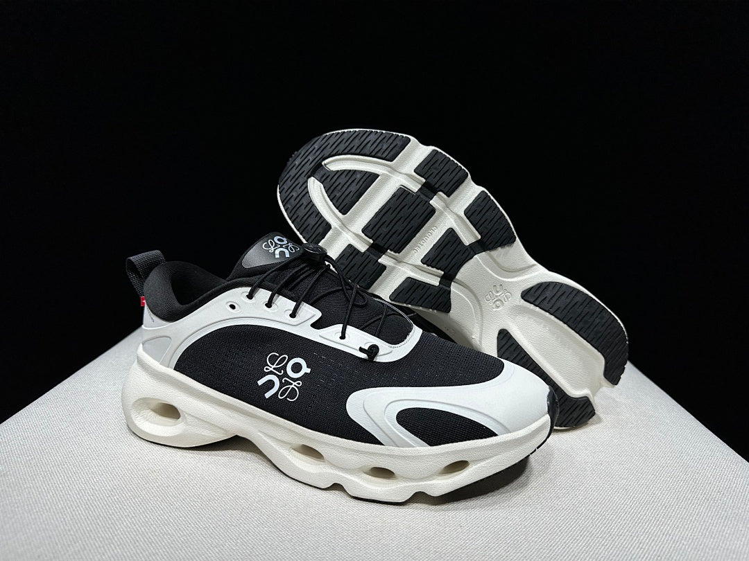 On x LOEWE Cloudventure 3.0 Sneakers in Black and White - product image from the listing.