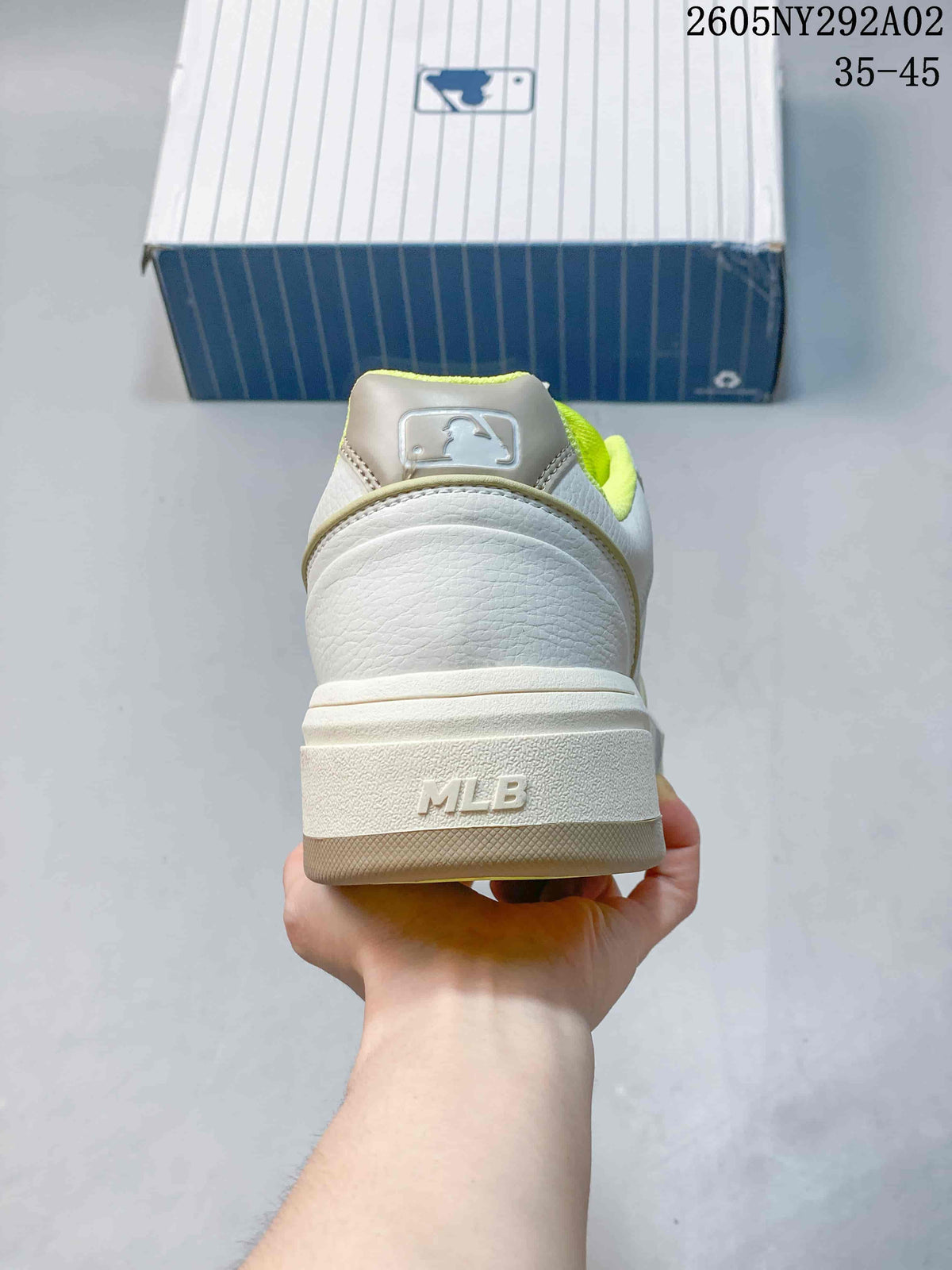 MLB Chunky Liner Low-Top Sneakers in White Green 3ASXCA12N - product image from the listing.
