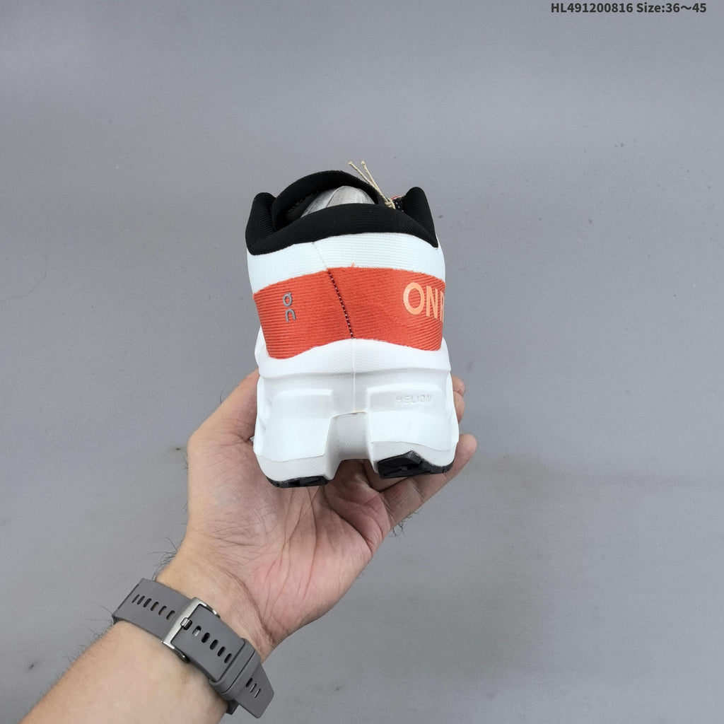 On Cloudmonster 3 Hyper Running Shoes in White Orange - product image from the listing.