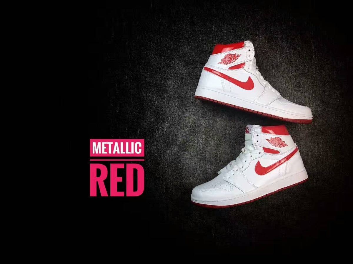 Nike Air Jordan 1 High Sneakers in White Red - product image from the listing.