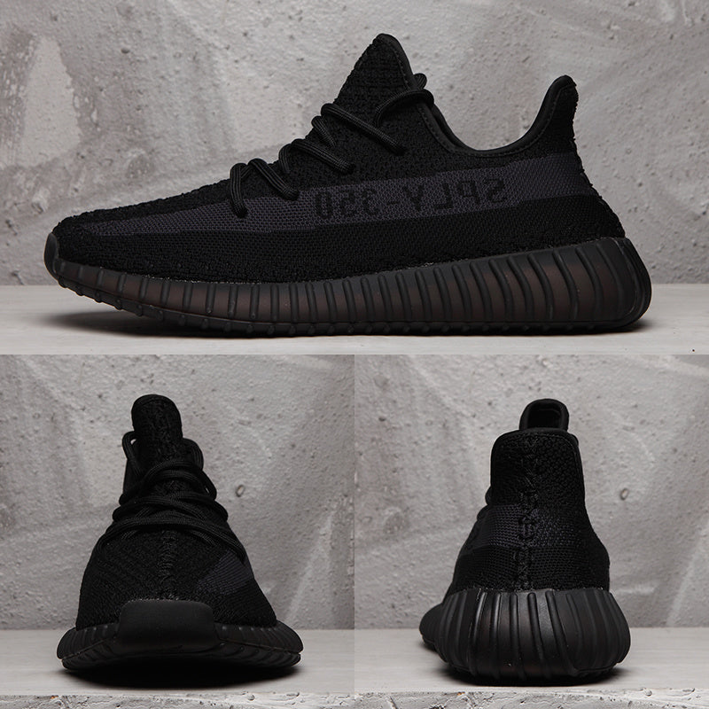 Yeezy 350 V2 Low-Top Sneakers in Black - product image from the listing.
