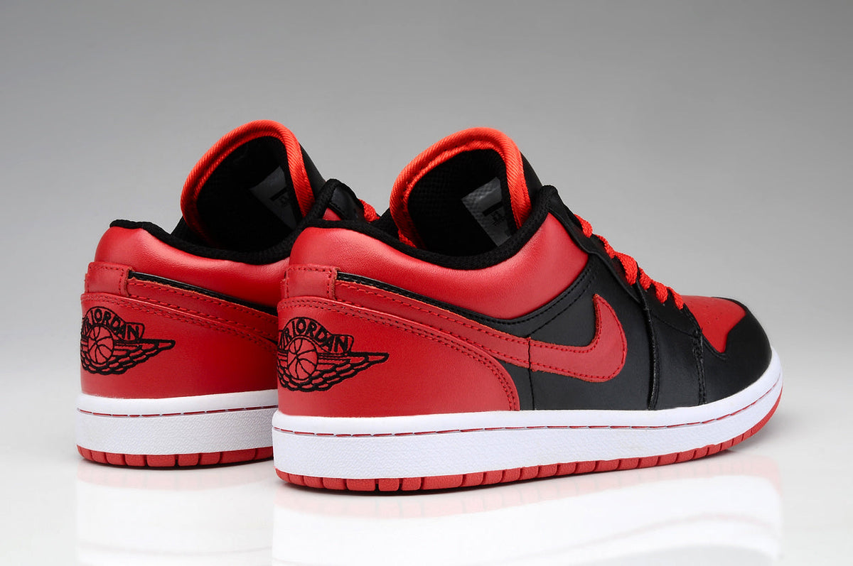 Air Jordan 1 Low Black Red Sneakers - product image from the listing.
