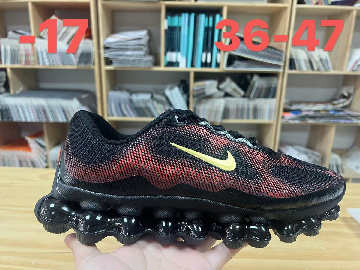 Nike Air Max Shoes for Running in Black with Pink Accents - product image from the listing.