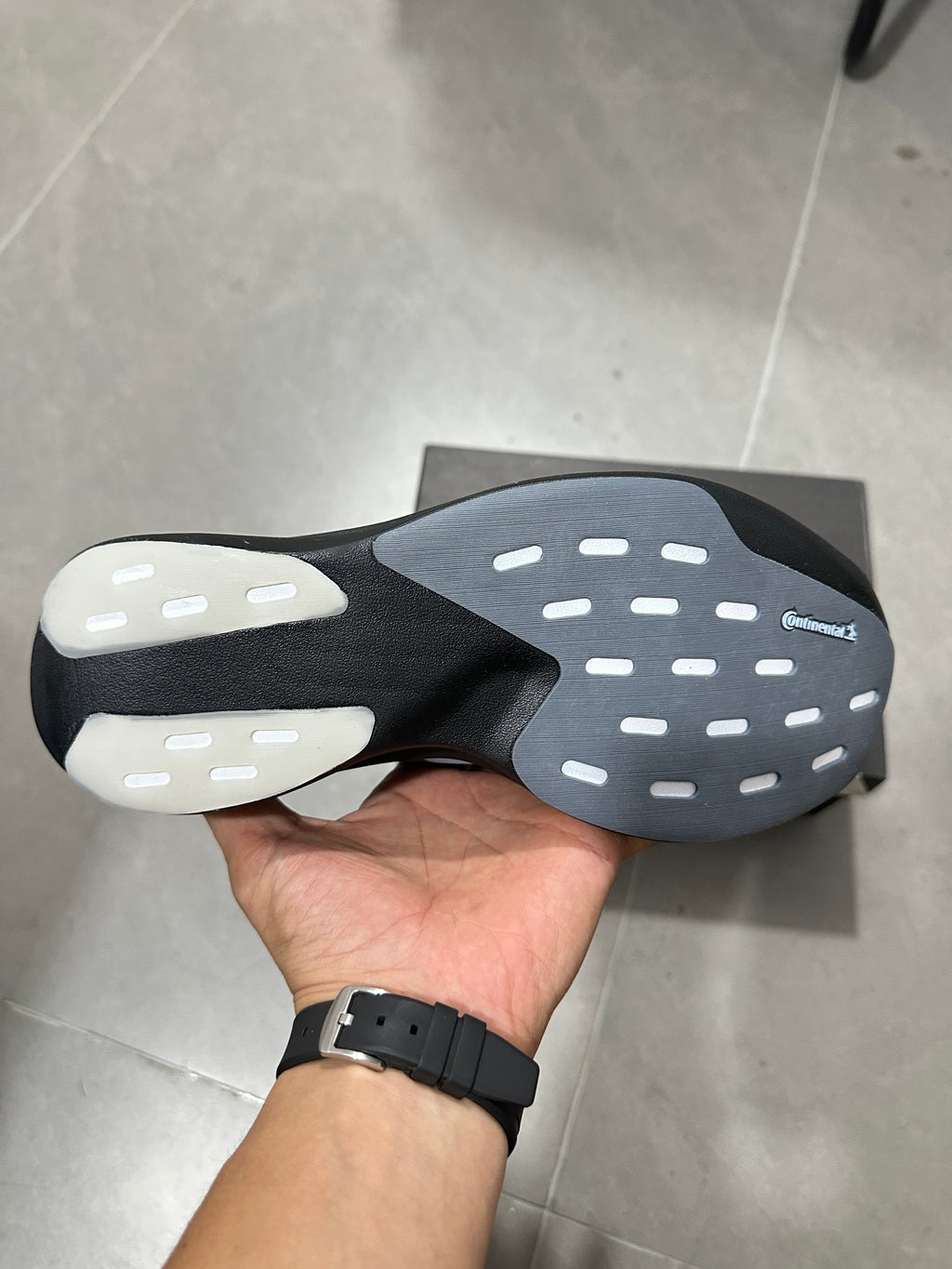 Grey and Blue Adizero Lightstrike Pro Running Shoes - product image from the listing.