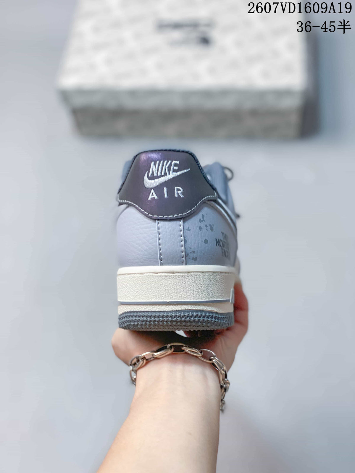 Nike Air Force 1 Low North Face Sneakers in Blue Gray - product image from the listing.