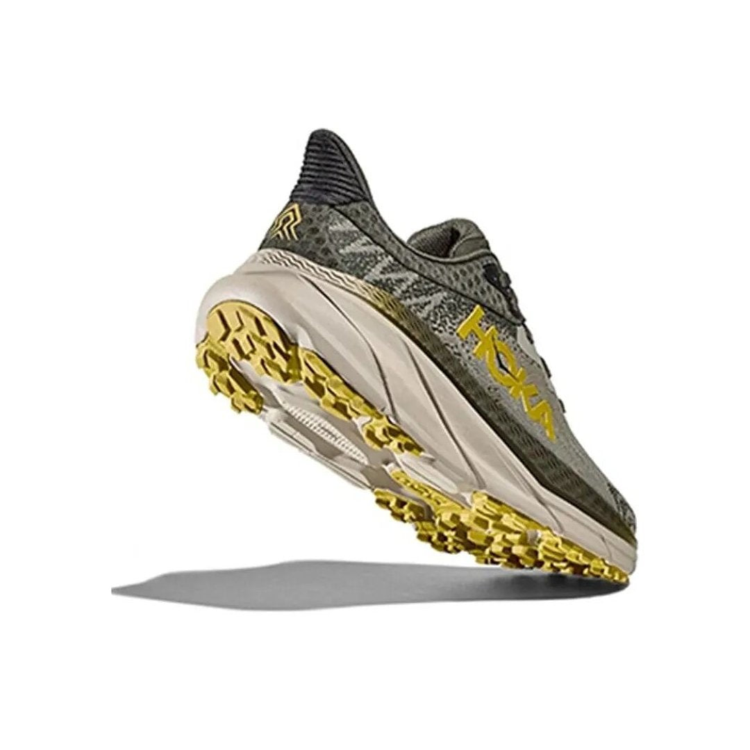 Olive and Gold HOKA Trail Running Shoes - product image from the listing.