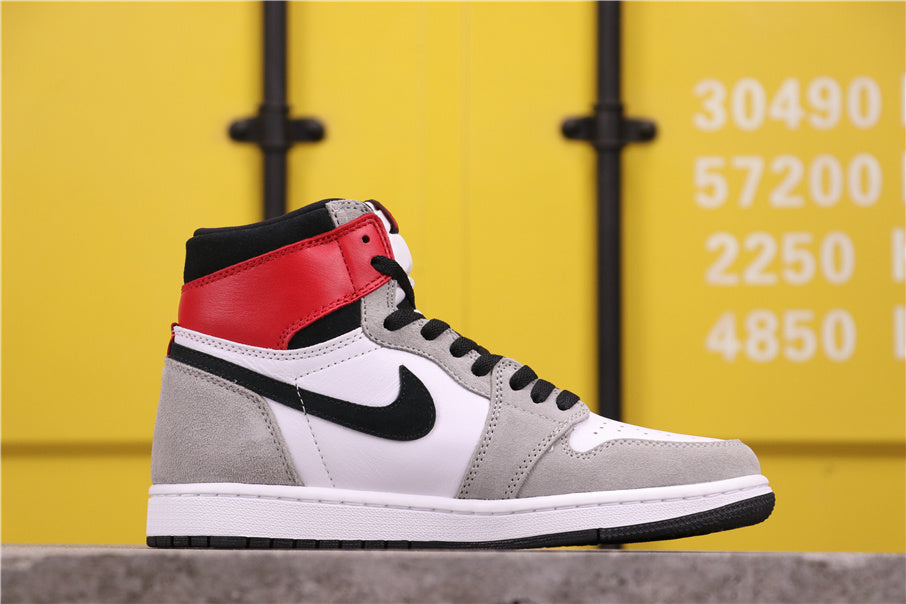 Air Jordan 1 High Sneakers in Light Smoke Grey 555088-126 - product image from the listing.