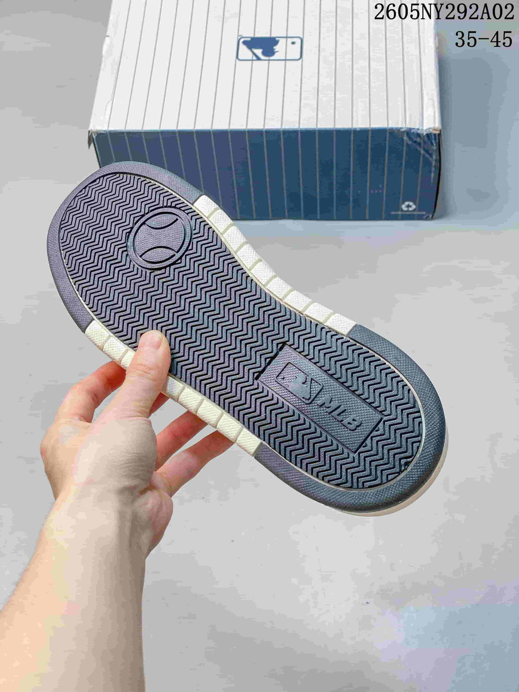 MLB Chunky Liner Low-Top Sneakers in White Navy - product image from the listing.