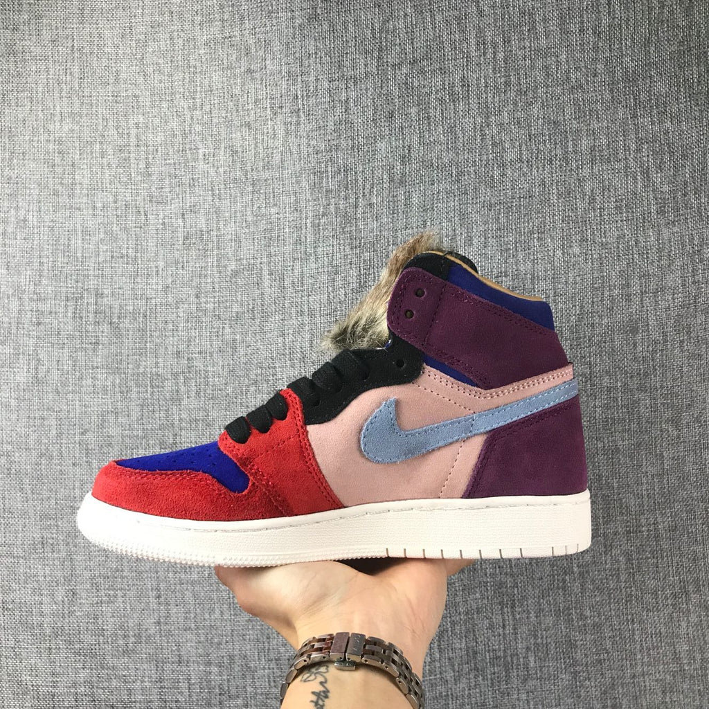 Jordan 1 High Christmas Sneakers in Red Multicolor - product image from the listing.