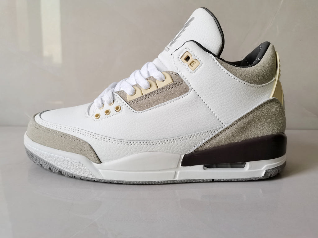 Sail and Grey Air Jordan 3 Retro SP Sneakers - product image from the listing.