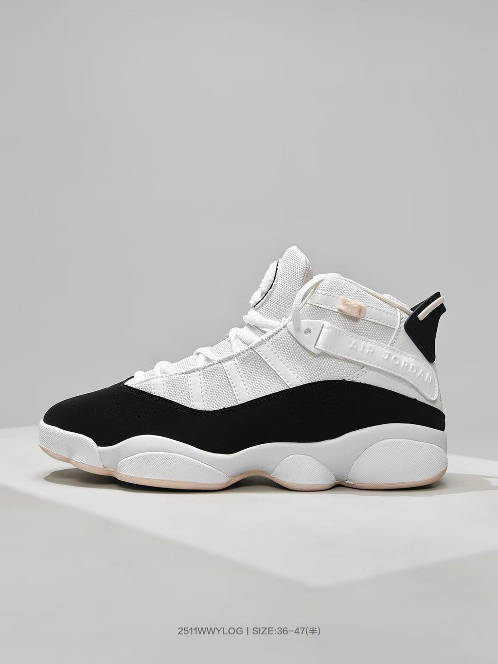 Jordan 8 Sneakers in White Black Pink - product image from the listing.