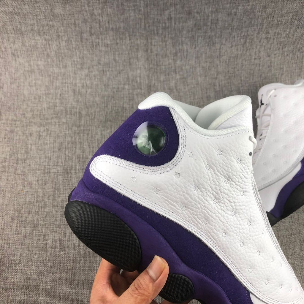 Air Jordan 13 Lakers Sneakers White Purple 414571-105 - product image from the listing.