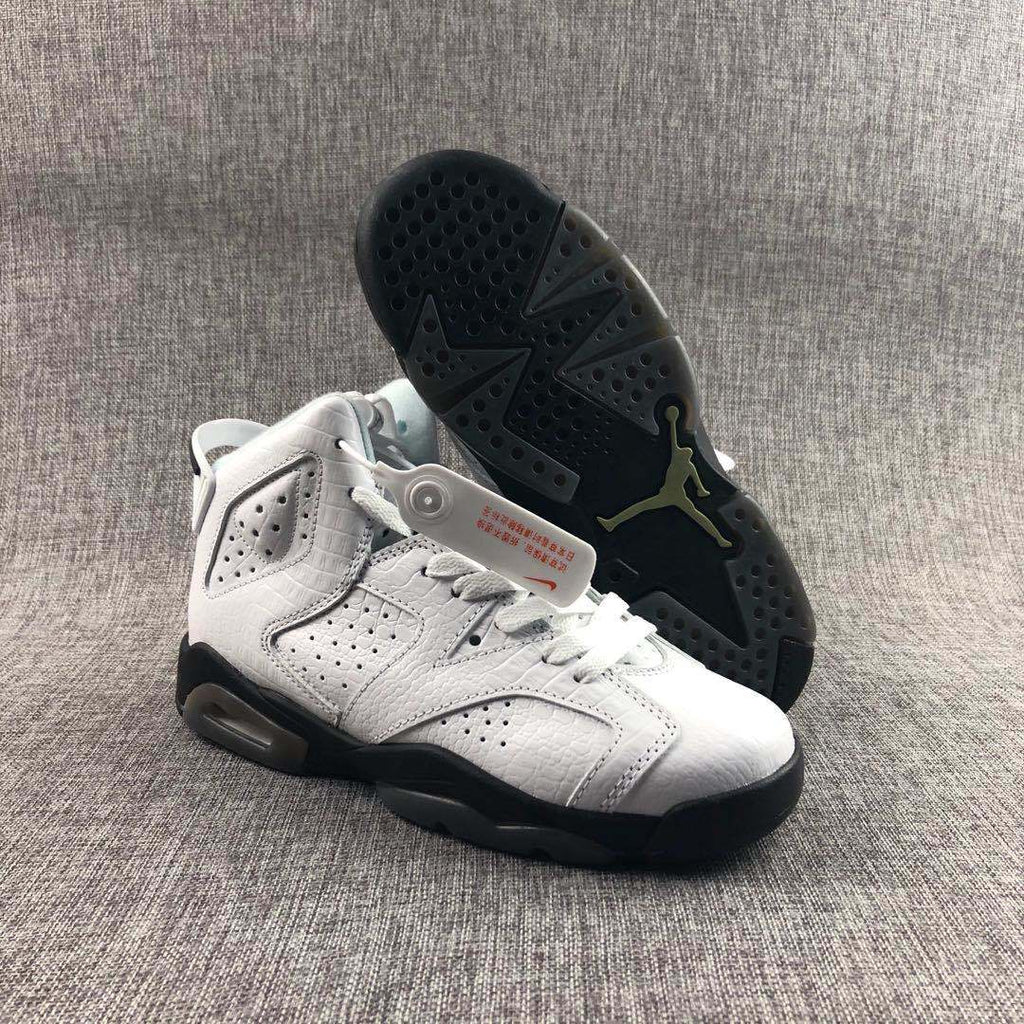 Air Jordan 6 Alligator White Black Sneakers - product image from the listing.