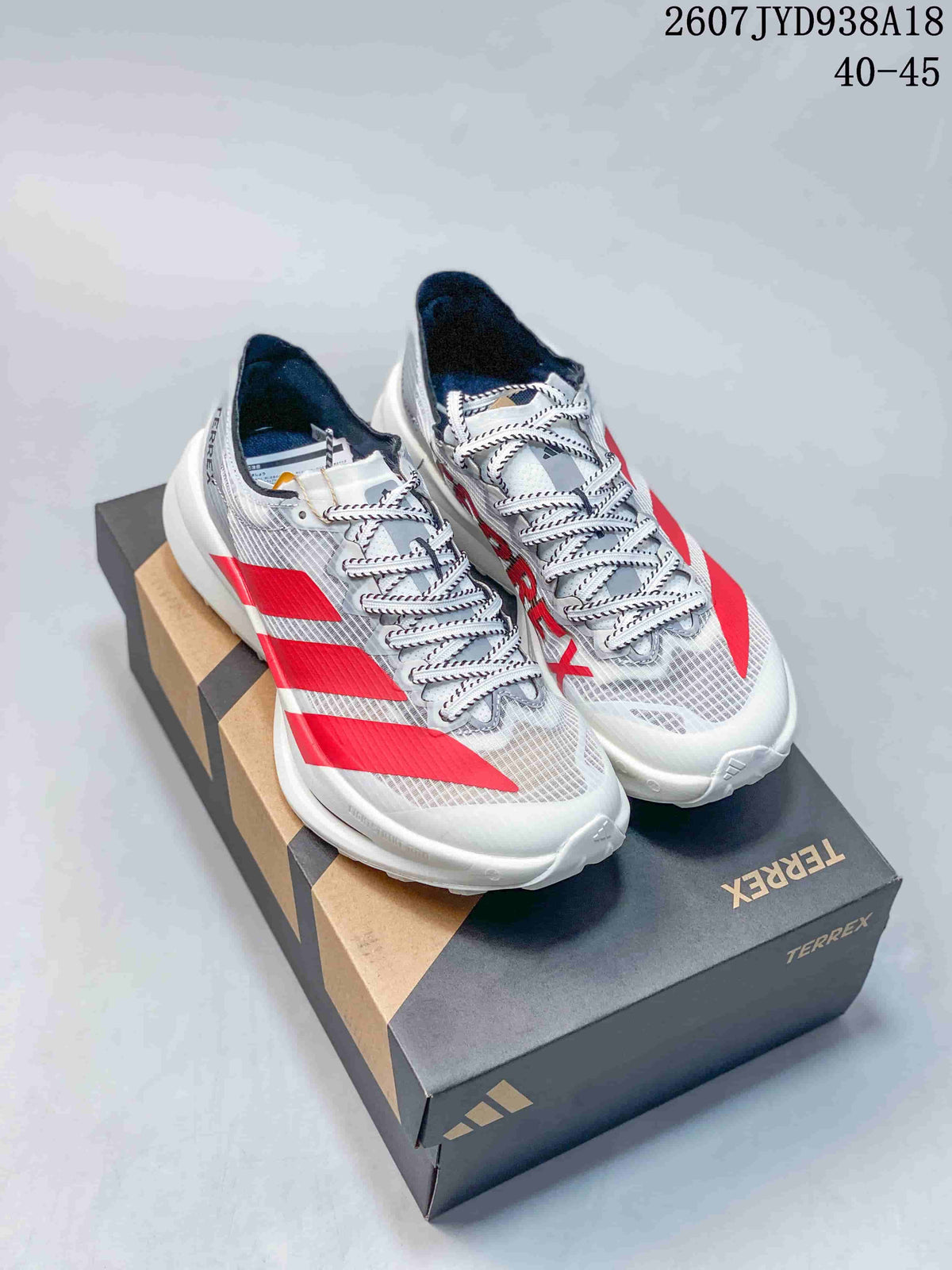 Adidas Adizero Evo SL 2 Running Shoes in White Red - product image from the listing.