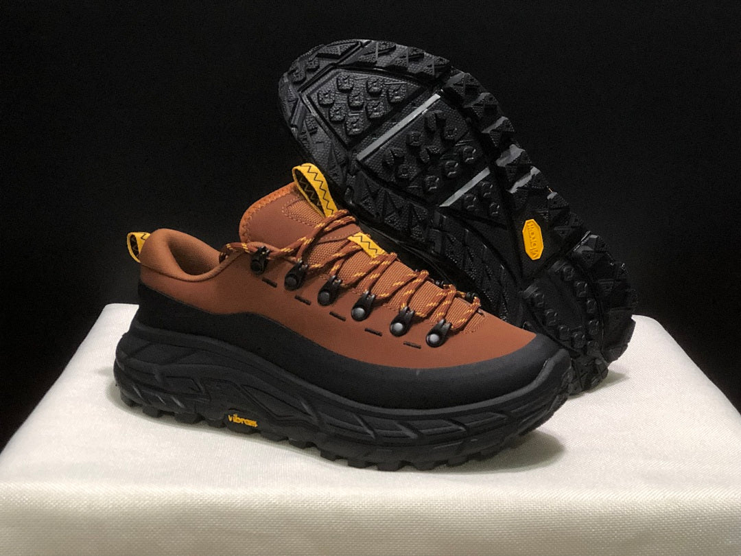 Brown and Black HOKA Tor Summit Hiking Shoes - product image from the listing.