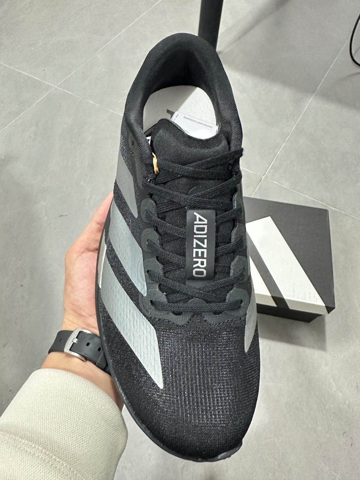 Adidas Lightstrike Pro Running Shoes in Black White JP7147 - product image from the listing.