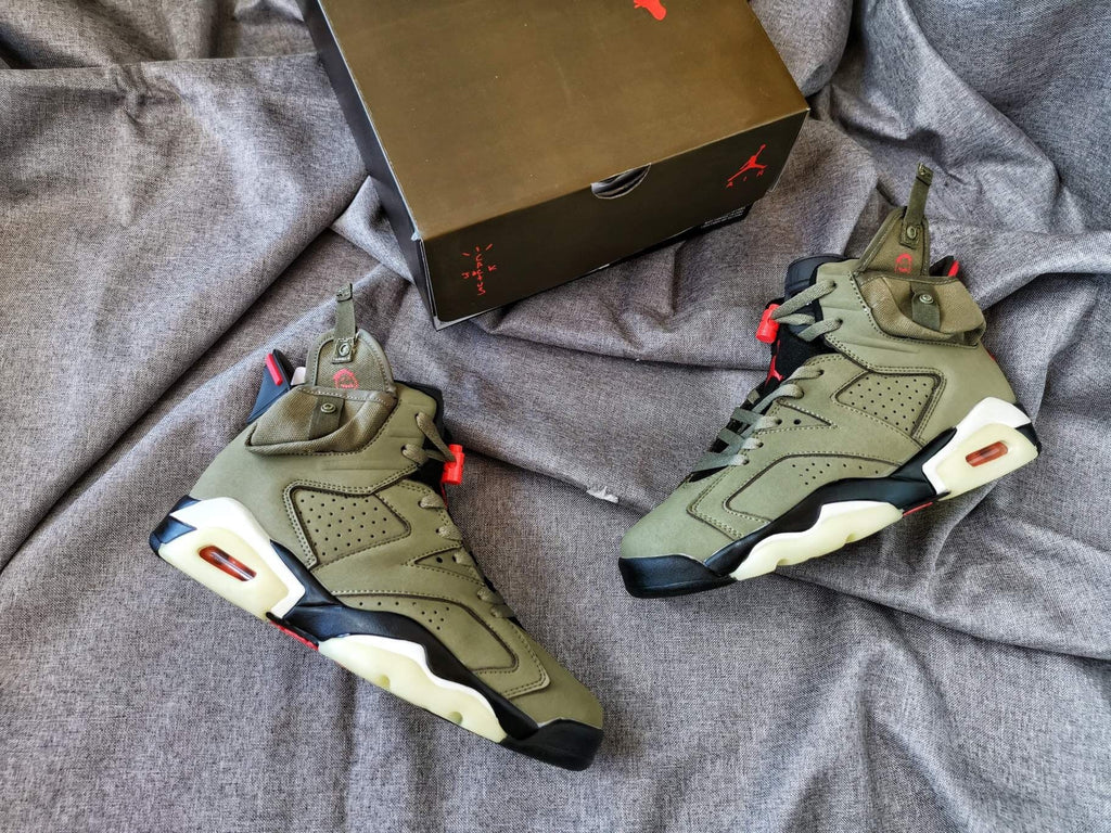 Jordan 6 TS 3M High-Top Sneakers in Olive - product image from the listing.