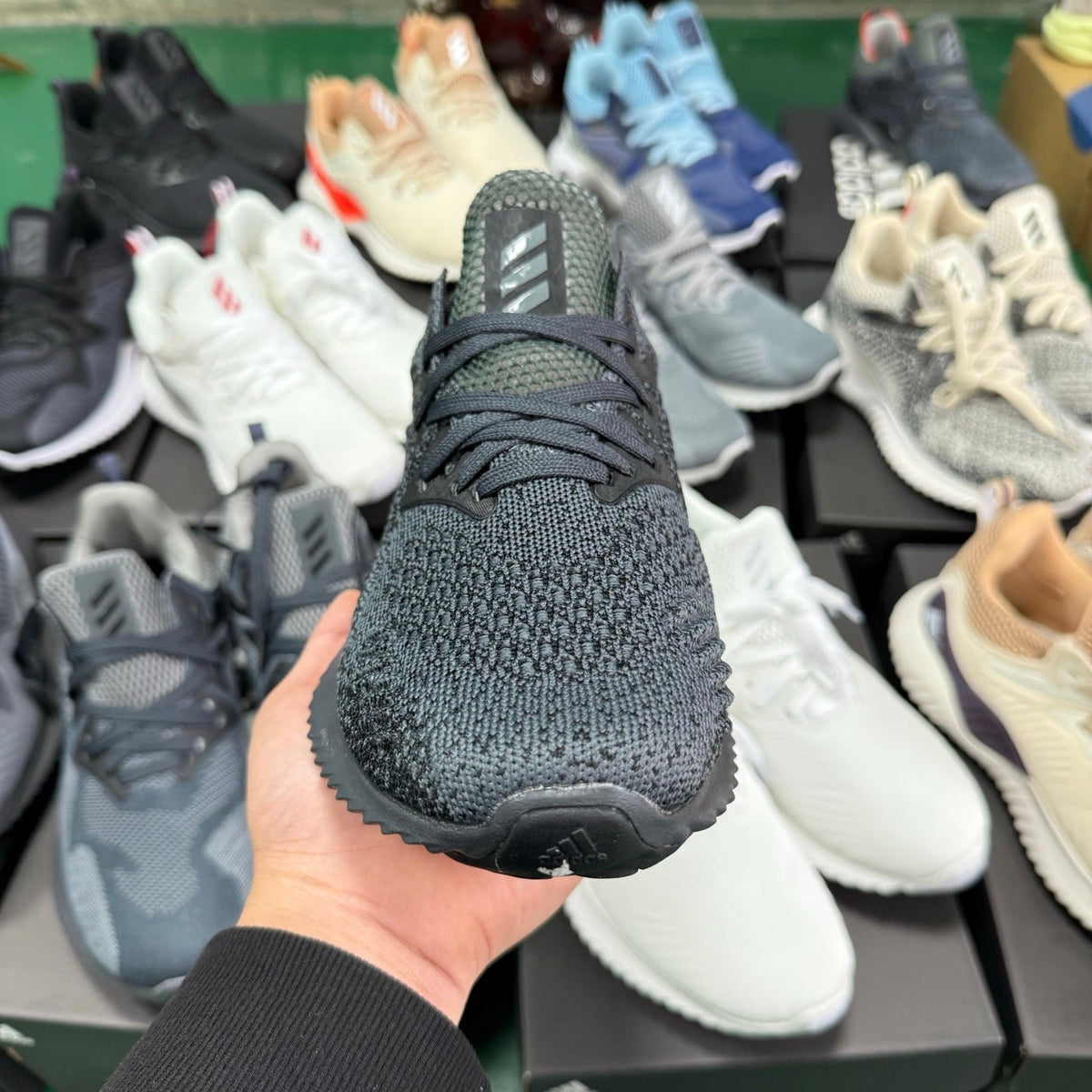 Dark Gray Green adidas AlphaBounce HPC Sneakers - product image from the listing.