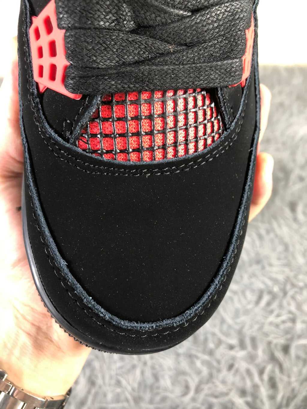 Air Jordan 4 Tattoo Black Red Sneakers CT8527-016 - product image from the listing.