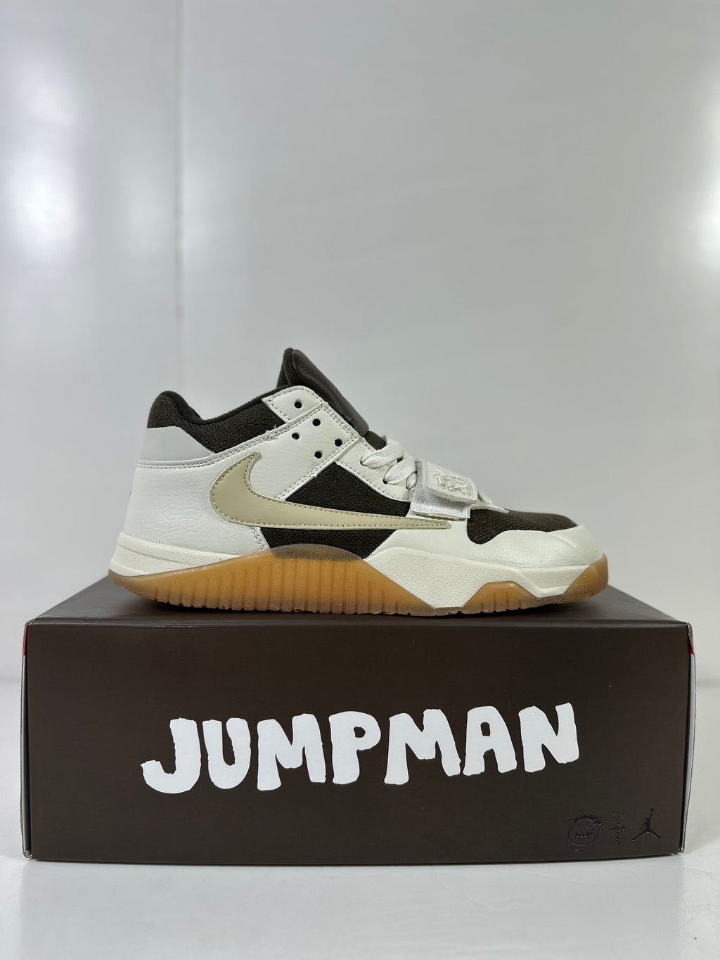 Jordan Jumpman Jack TR Low Sneakers in Sail Dark Mocha FZ8117-100 - product image from the listing.