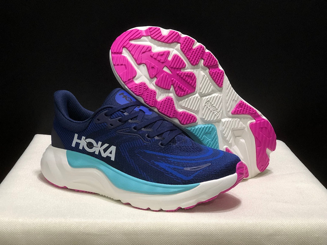 HOKA Arahi 8 Running Shoes, in Navy Blue and Aqua - product image from the listing.